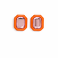 Olivia Statement Earrings Rectangle - Pink Grapefruit