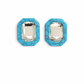 Olivia Statement Earrings Rectangle - Turquoise Crystal