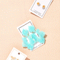 Michelle Statement Earrings - Blue Aqua