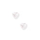 Pair of white heart-shaped earrings on a white background