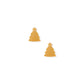 Gold Christmas tree-shaped earrings on a white background