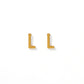 Screwback Stud Earrings - Initial L