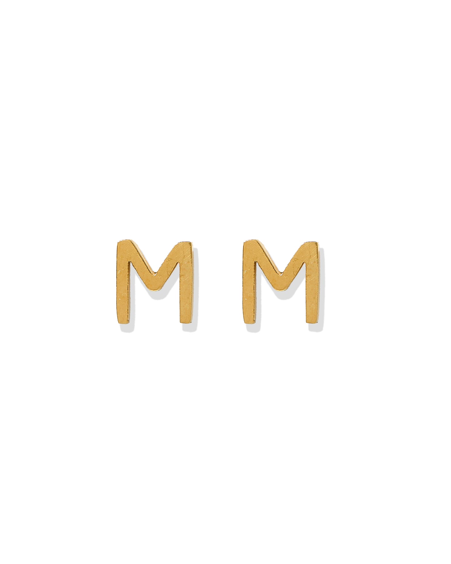 Screwback Stud Earrings - Initial M
