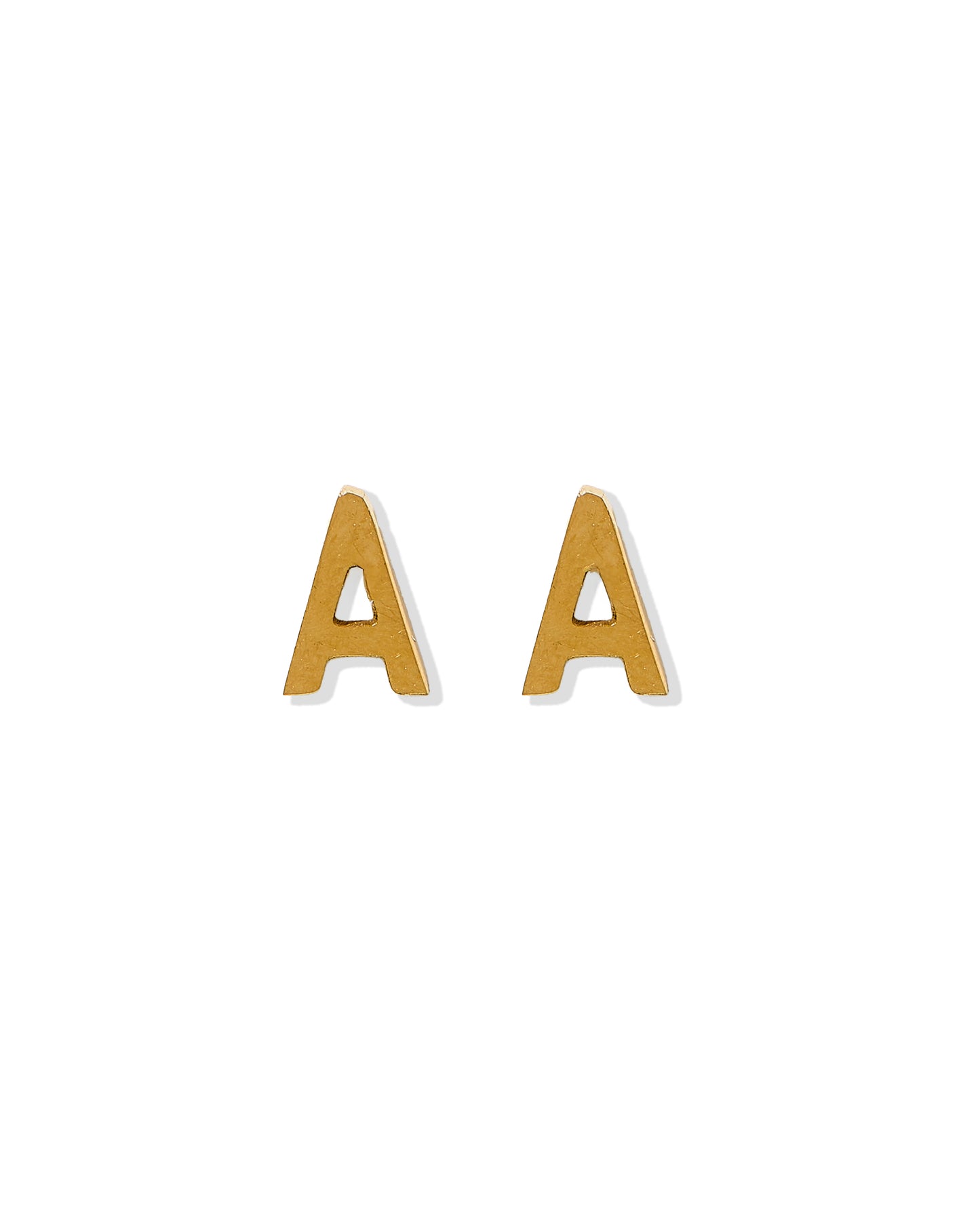Screwback Stud Earrings - Initial A