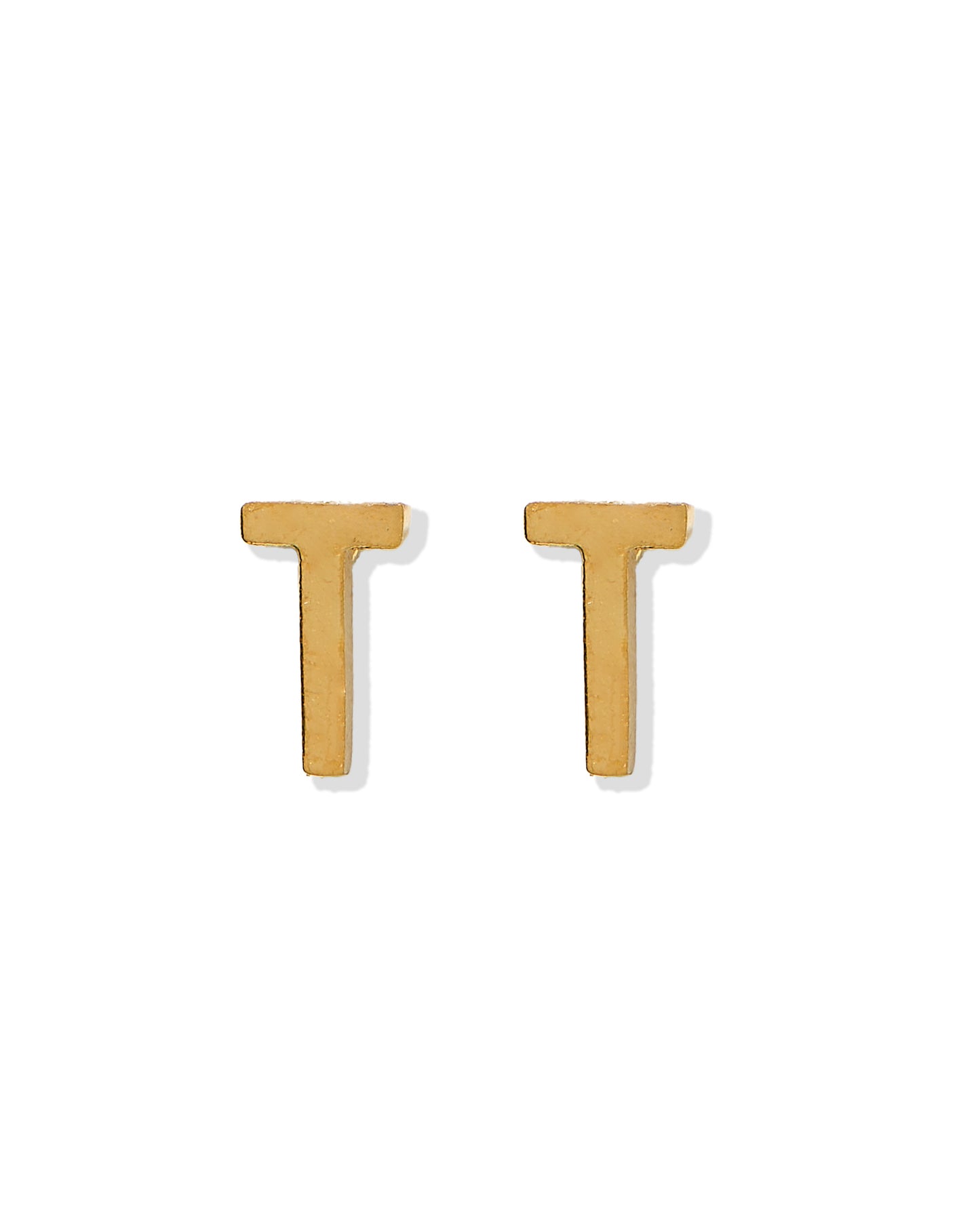 Screwback Stud Earrings - Initial T