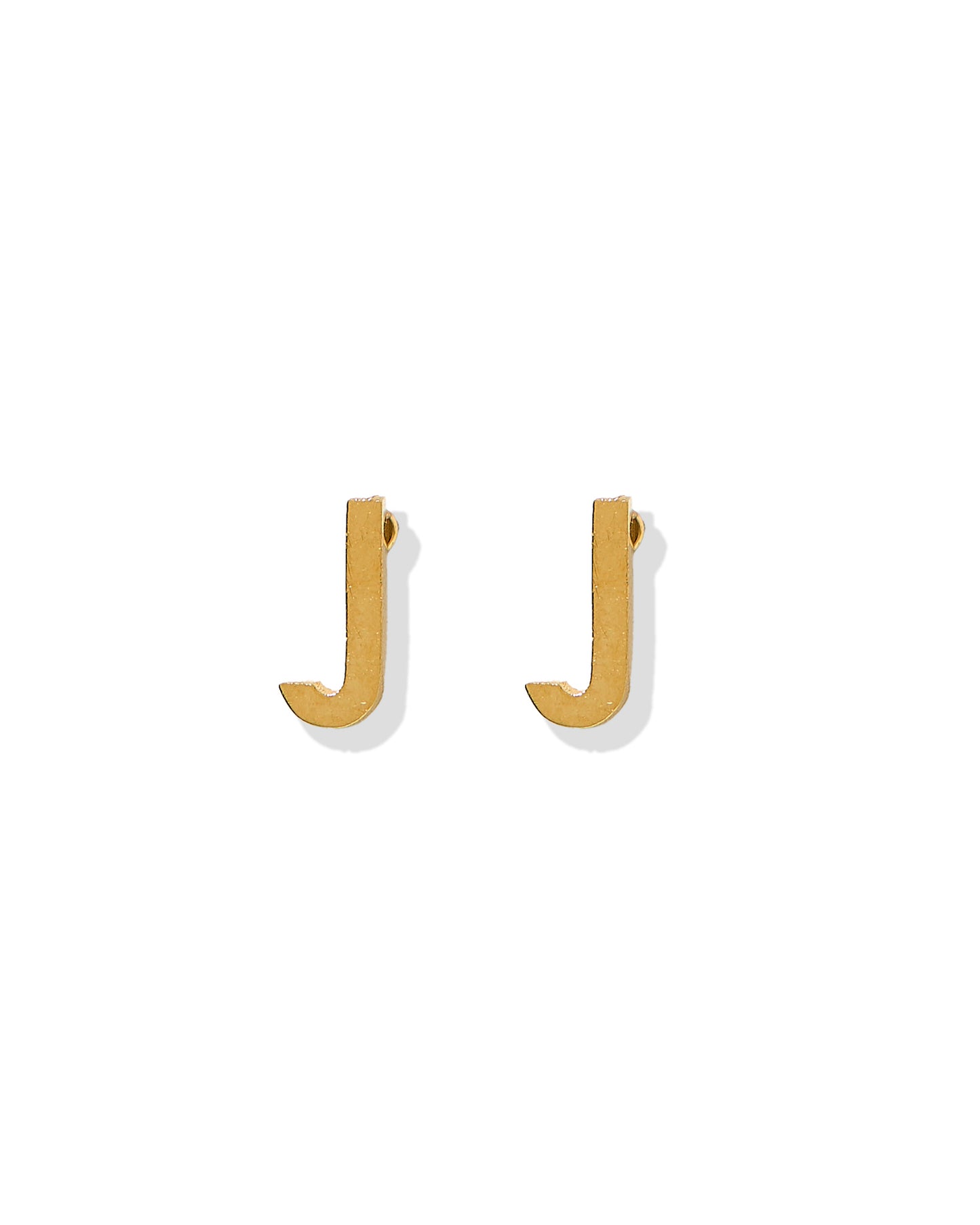 Screwback Stud Earrings - Initial J