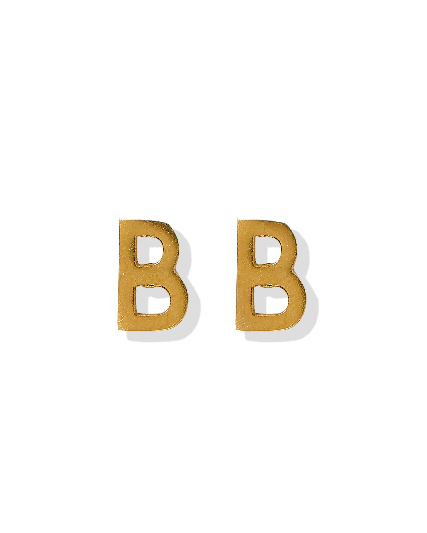Screwback Stud Earrings - Initial B