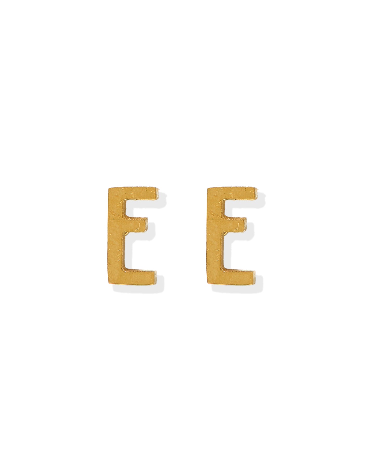 Screwback Stud Earrings - Initial E
