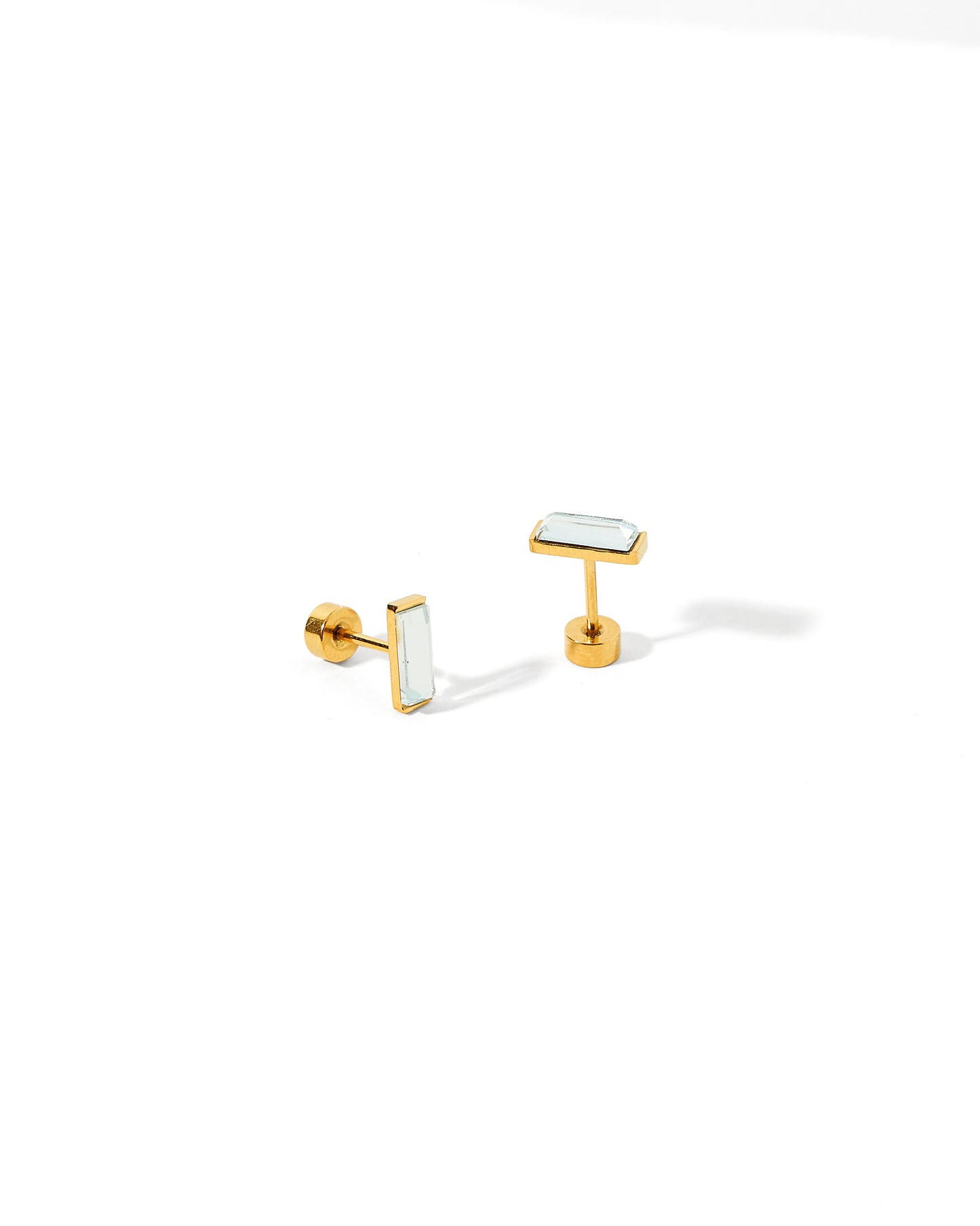 Screwback Stud Earrings - Amber
