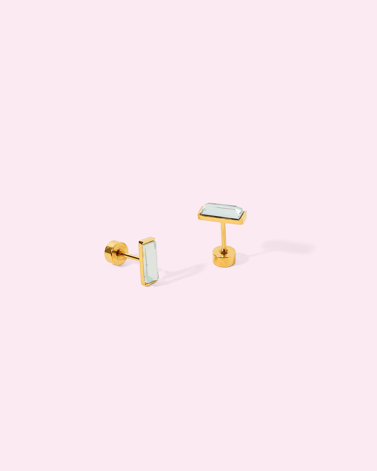 Screwback Stud Earrings - Amber