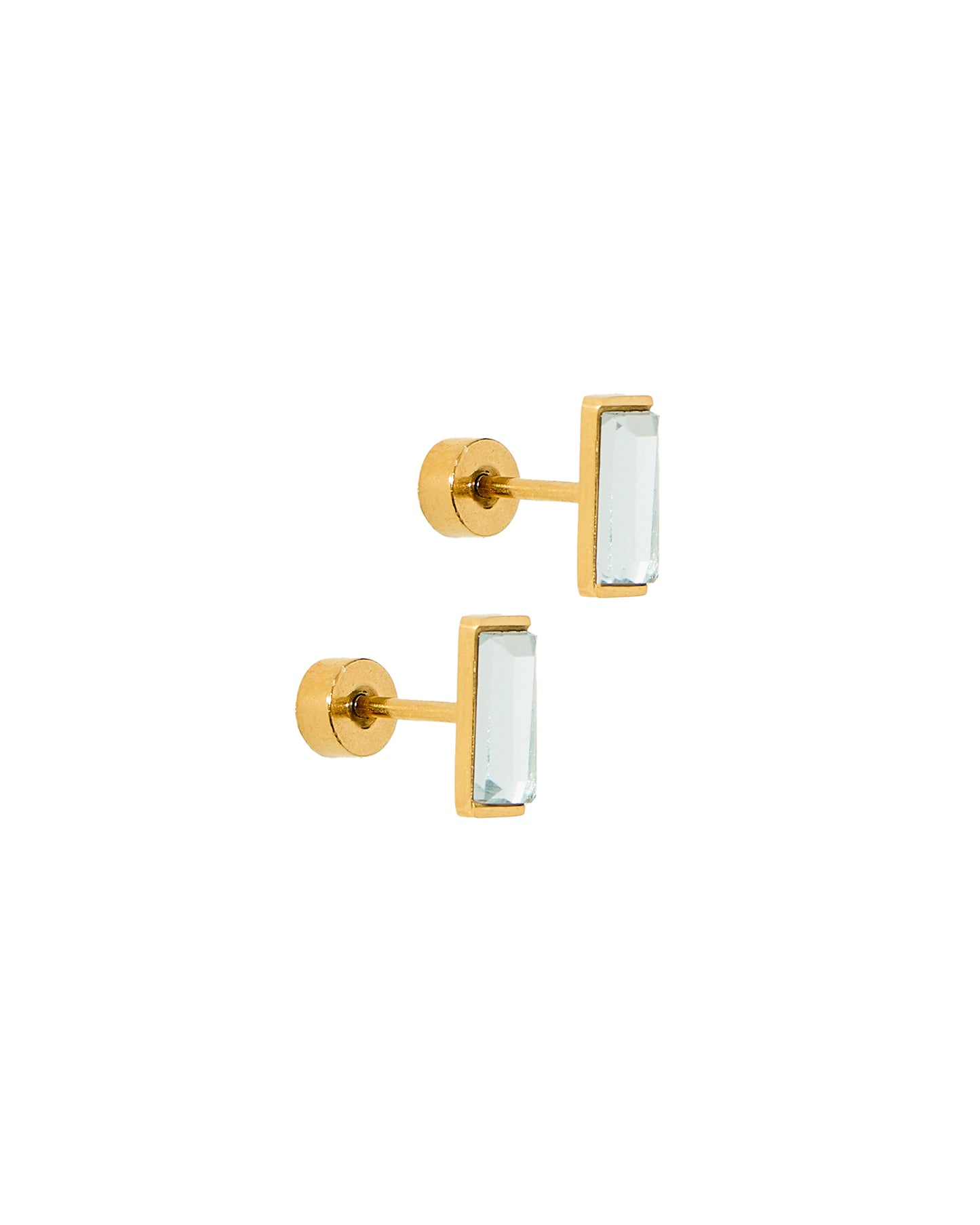 Screwback Stud Earrings - Amber