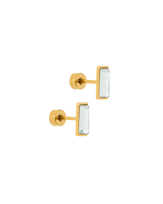 Screwback Stud Earrings - Amber
