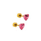 Screwback Stud Earrings Lux - Candy Heart - Hot Pink