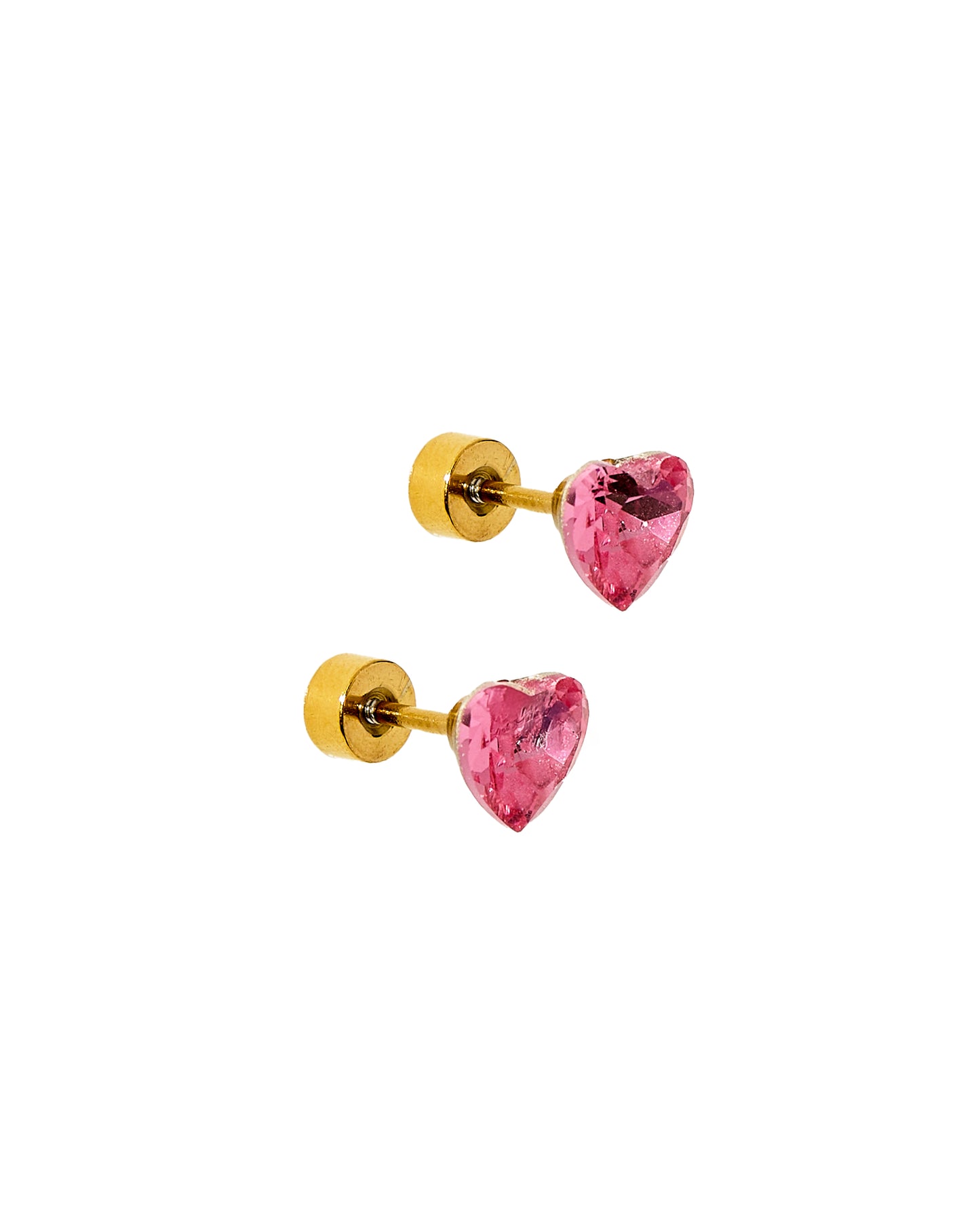 Screwback Stud Earrings Lux - Candy Heart - Hot Pink
