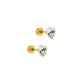 Screwback Stud Earrings Lux - Candy Heart - Clear