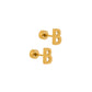 Screwback Stud Earrings - Initial B