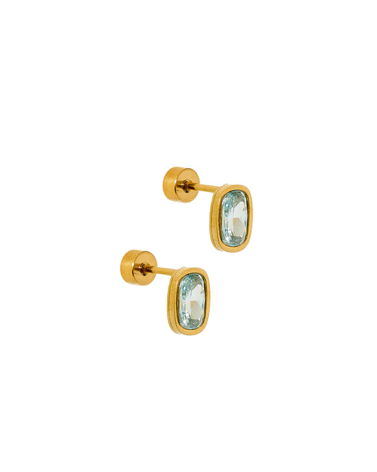 Screwback Stud Earrings - Kay Blue