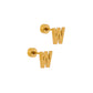 Screwback Stud Earrings - Initial W