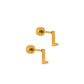 Screwback Stud Earrings - Initial L