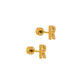 Screwback Stud Earrings - Initial R