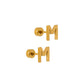 Screwback Stud Earrings - Initial M