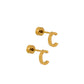 Screwback Stud Earrings - Initial C