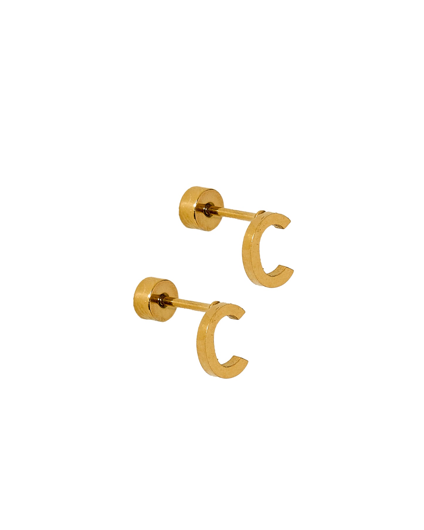 Screwback Stud Earrings - Initial C
