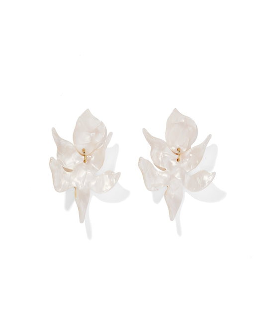 Flora Statement Earrings - Cloud Dancer