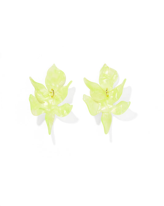 Flora Statement Earrings - Honeydew