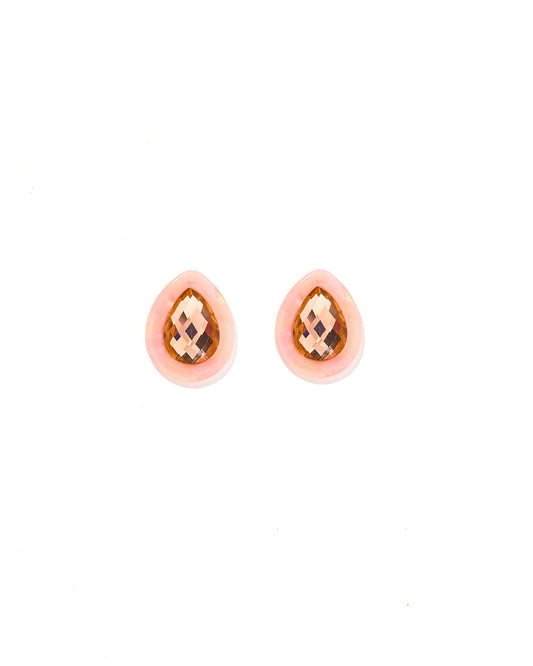 Olivia Statement Earrings Teardrop - Peach Bellini