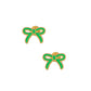 Screwback Stud Earrings - Sadie Bow Green