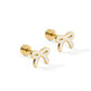 Screwback Stud Earrings - Sadie Bow White