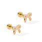 Screwback Stud Earrings - Sadie Bow Light Pink
