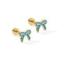 Screwback Stud Earrings - Sadie Bow True Blue