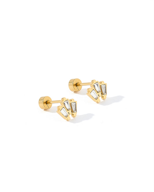 Screwback Stud Earrings - Demi Gold