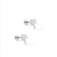 Screwback Stud Earrings - Palm Tree Silver