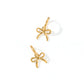 Huggie Charm Earrings - Sadie Bow Gold