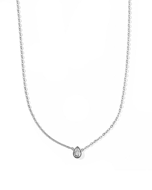 Necklace - Paloma Pear Drop Silver