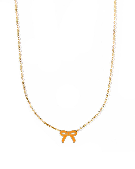 Necklace - Sadie Bow Orange