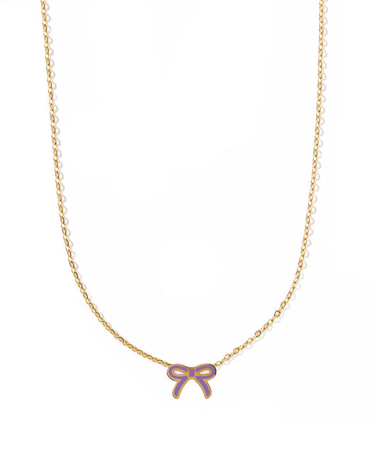 Necklace - Sadie Bow Purple
