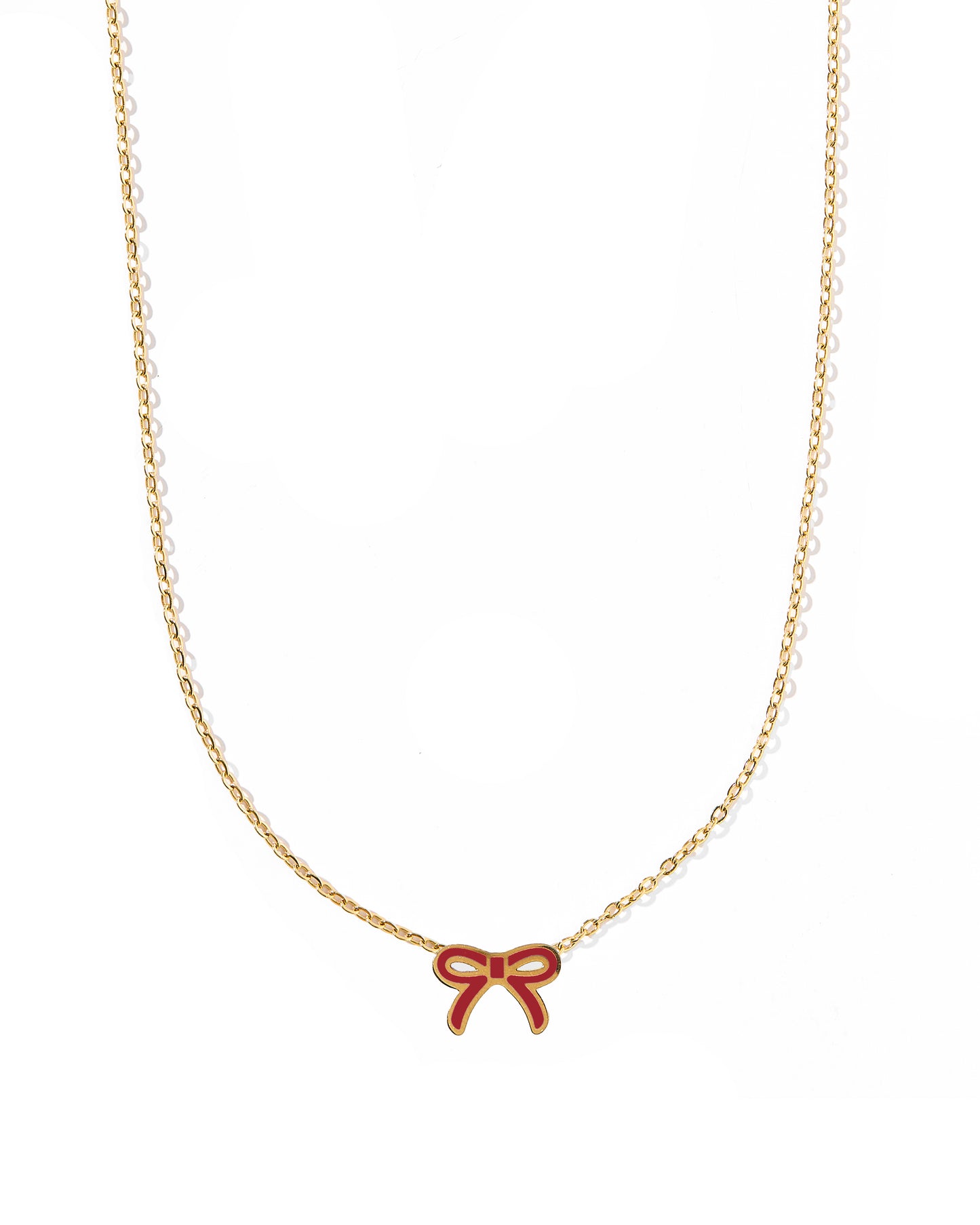 Necklace - Sadie Bow Maroon