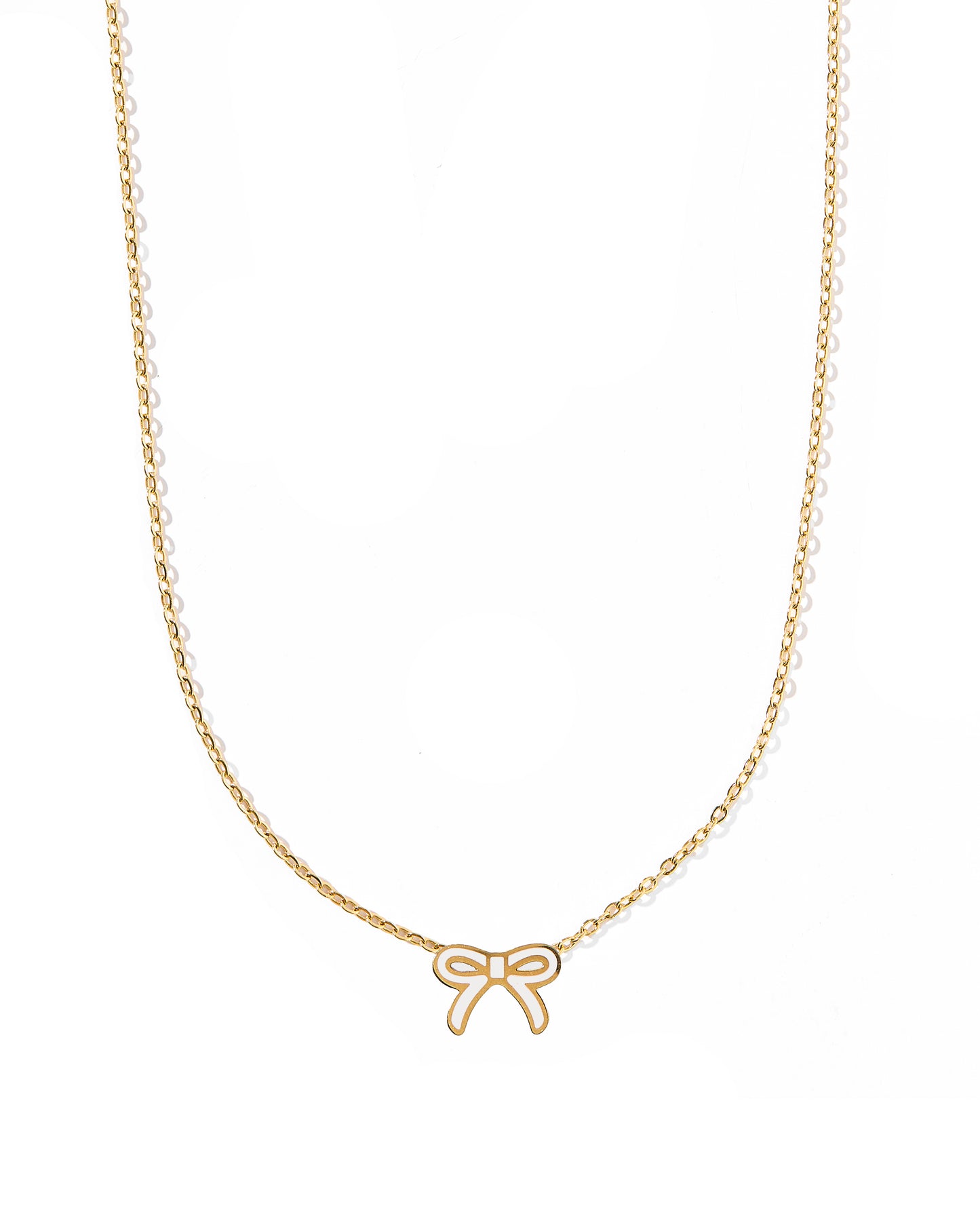 Necklace - Sadie Bow White