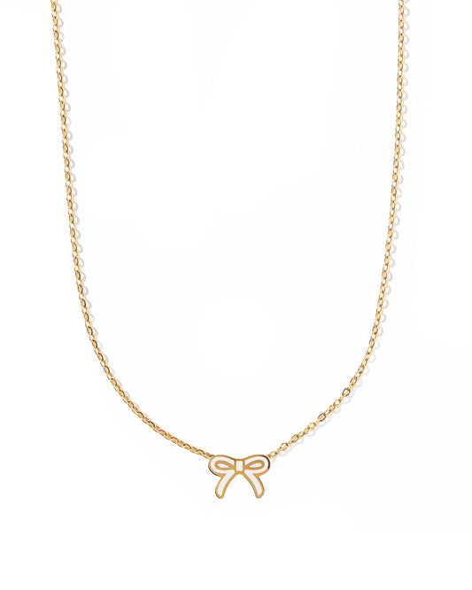Necklace - Sadie Bow White