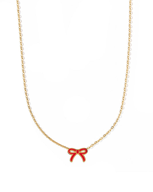 Necklace - Sadie Bow Red