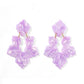 Michelle Statement Earrings - Pearlized Purple