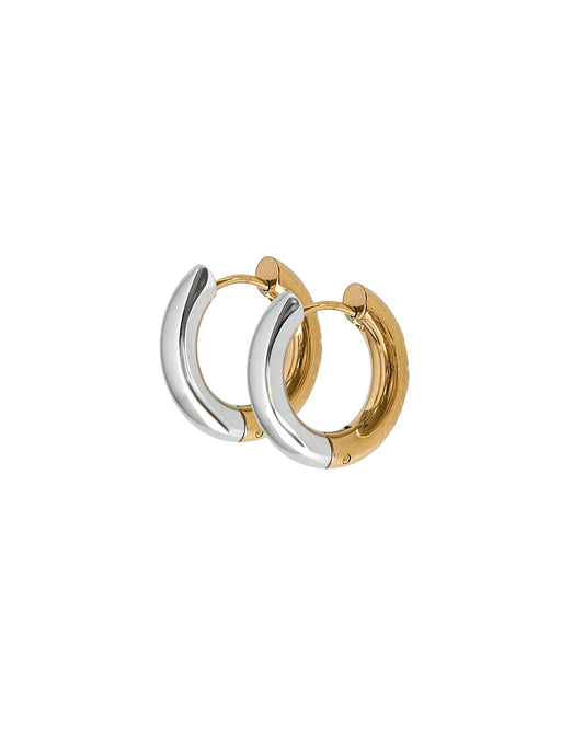 Huggie Earrings - Scarlett Hoop Two-Tone 12mm