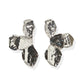 Pair of silver earrings on a white background