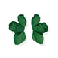 Pair of green earrings on a white background