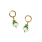 Huggie Charm Earrings - Christmas Tree White