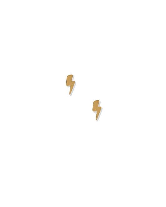 Screwback Stud Earrings - Micro Lightening Bolt